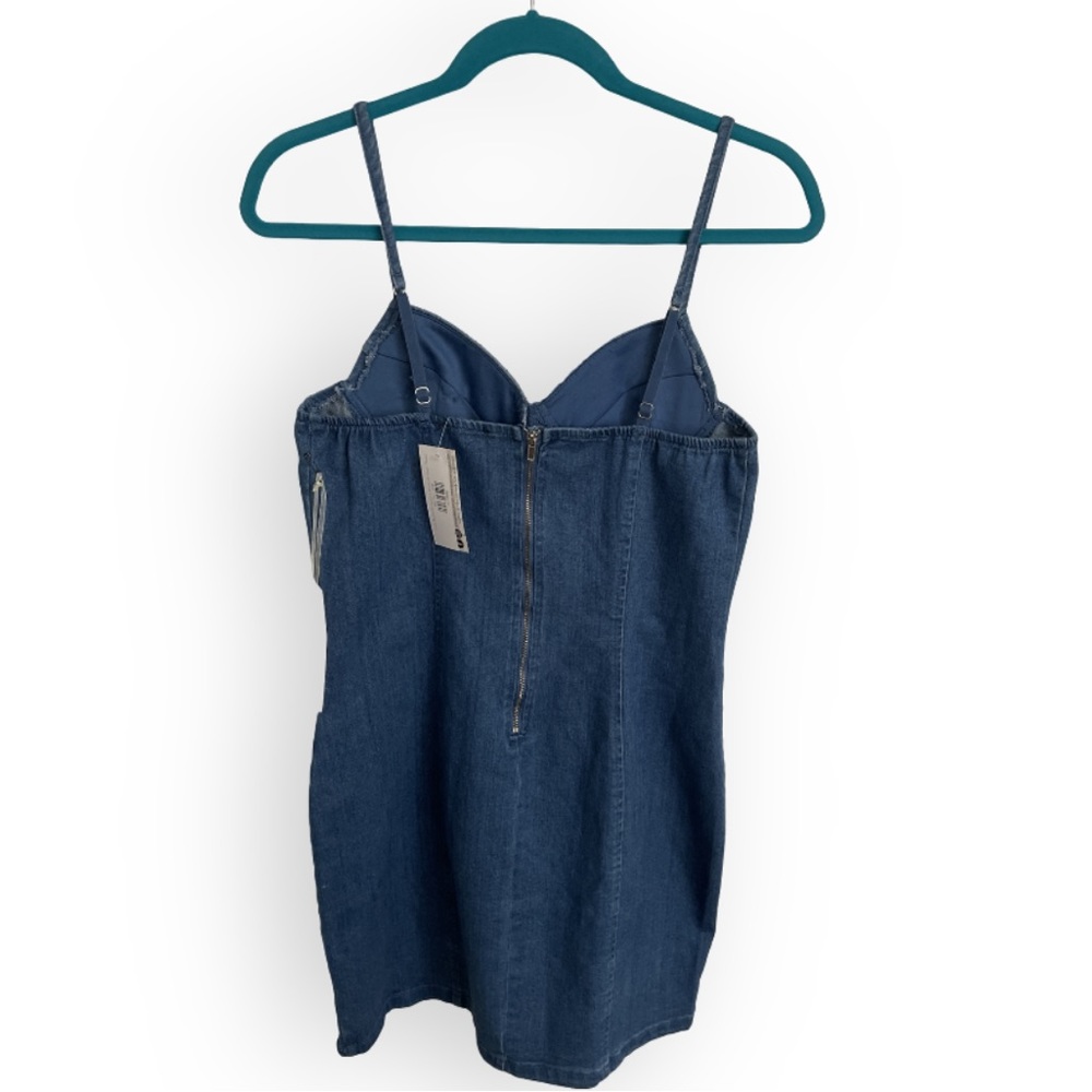 Denim rinestone bodycon dress - Picture 2 of 3